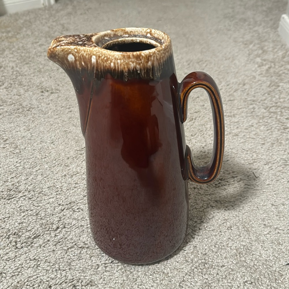 Vintage Hull/USA Brown Drip Glaze Coffee Pot